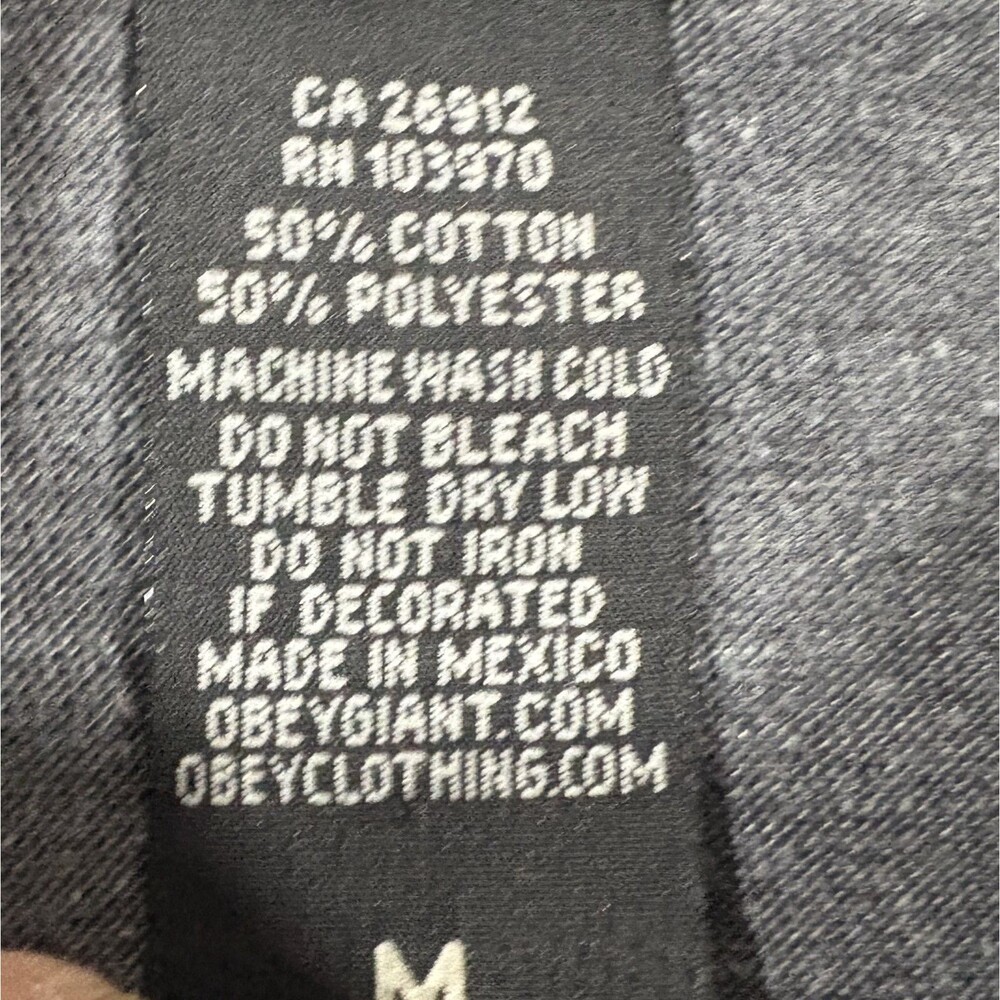 OBEY Heavy Duty Propaganda Trusted Quality Est. 1989 Gray Tee Print T Shirt Sz M - Picture 7 of 9